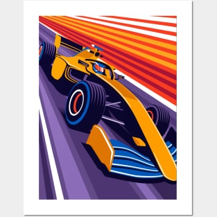 Orange Car - Racing Team Posters and Art